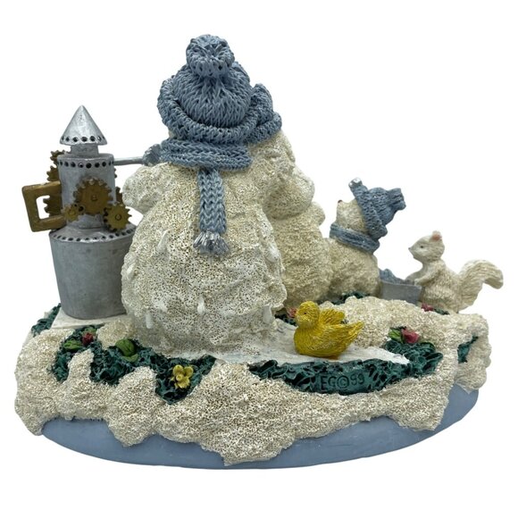 Snowman Family Figurine By Encore Group 1999 "Stayin Cool" Winter Scene Decor - Picture 8 of 16